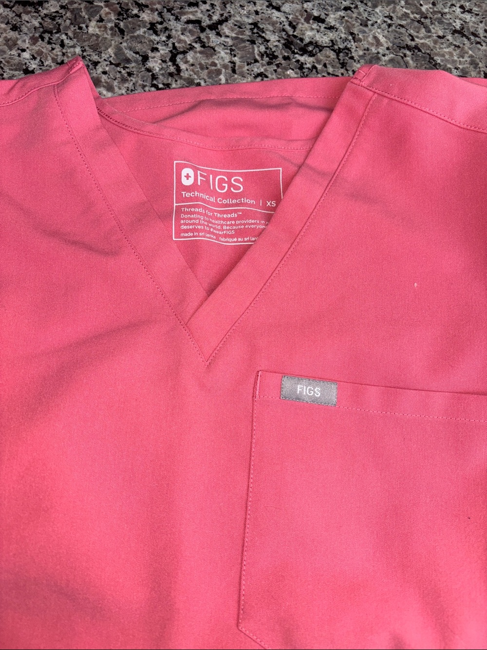 FIGS Catarina Scrub Tops for Women Size XS; Color: Pink PO 3326